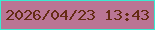文字の大きさ：4、枠の色：39ebd1、背景の色：ba7594、文字の色：652b14 無料ブログパーツのブログ時計