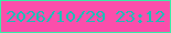文字の大きさ：4、枠の色：39eca6、背景の色：fb4eab、文字の色：1dbeb6 無料ブログパーツのブログ時計