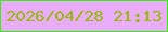 文字の大きさ：4、枠の色：39ed06、背景の色：e8adfd、文字の色：97b607 無料ブログパーツのブログ時計
