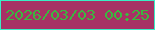 文字の大きさ：3、枠の色：39edc5、背景の色：a73165、文字の色：3ab73f 無料ブログパーツのブログ時計