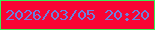 文字の大きさ：3、枠の色：39ef55、背景の色：f80434、文字の色：6981de 無料ブログパーツのブログ時計