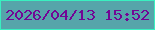 文字の大きさ：5、枠の色：39f0c0、背景の色：56a5aa、文字の色：720695 無料ブログパーツのブログ時計