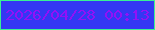 文字の大きさ：2、枠の色：39f193、背景の色：3437f3、文字の色：9211f6 無料ブログパーツのブログ時計