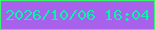 文字の大きさ：4、枠の色：39f36d、背景の色：a861ea、文字の色：09f3ae 無料ブログパーツのブログ時計