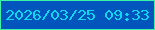 文字の大きさ：3、枠の色：39f5a5、背景の色：0255bc、文字の色：12d6ee 無料ブログパーツのブログ時計