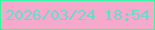 文字の大きさ：2、枠の色：39f69c、背景の色：f6a9ca、文字の色：68d9cb 無料ブログパーツのブログ時計