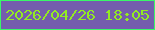 文字の大きさ：1、枠の色：39f768、背景の色：745dad、文字の色：93ea22 無料ブログパーツのブログ時計