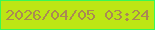 文字の大きさ：5、枠の色：39f855、背景の色：bde614、文字の色：aa8a53 無料ブログパーツのブログ時計