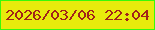 文字の大きさ：1、枠の色：39f909、背景の色：e8eb0c、文字の色：a12419 無料ブログパーツのブログ時計