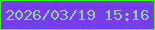 文字の大きさ：2、枠の色：39f91b、背景の色：763ded、文字の色：93ce99 無料ブログパーツのブログ時計