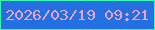文字の大きさ：1、枠の色：39fcab、背景の色：2470e3、文字の色：eaa5ce 無料ブログパーツのブログ時計