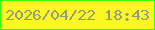 文字の大きさ：3、枠の色：39ff0c、背景の色：faf722、文字の色：909f76 無料ブログパーツのブログ時計