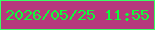 文字の大きさ：2、枠の色：39ff64、背景の色：b6387d、文字の色：0ffc3a 無料ブログパーツのブログ時計