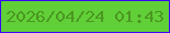 文字の大きさ：3、枠の色：3a04f9、背景の色：61d038、文字の色：4a9721 無料ブログパーツのブログ時計