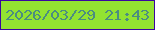 文字の大きさ：1、枠の色：3a06a0、背景の色：93e331、文字の色：4b8d81 無料ブログパーツのブログ時計