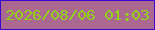 文字の大きさ：4、枠の色：3a06d0、背景の色：ab6890、文字の色：92d215 無料ブログパーツのブログ時計