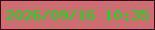文字の大きさ：3、枠の色：3a0719、背景の色：cc6d72、文字の色：0cdf1c 無料ブログパーツのブログ時計