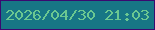 文字の大きさ：3、枠の色：3a0970、背景の色：177685、文字の色：6bc791 無料ブログパーツのブログ時計