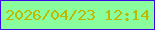 文字の大きさ：1、枠の色：3a0be6、背景の色：8afd9d、文字の色：bdb804 無料ブログパーツのブログ時計