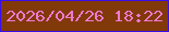 文字の大きさ：1、枠の色：3a0eea、背景の色：81390a、文字の色：f179d1 無料ブログパーツのブログ時計