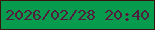 文字の大きさ：5、枠の色：3a130c、背景の色：079c4d、文字の色：511c3e 無料ブログパーツのブログ時計