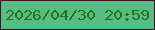文字の大きさ：5、枠の色：3a132b、背景の色：59bc84、文字の色：24751f 無料ブログパーツのブログ時計