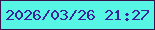 文字の大きさ：1、枠の色：3a134d、背景の色：57f5e4、文字の色：38239b 無料ブログパーツのブログ時計