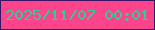 文字の大きさ：3、枠の色：3a1466、背景の色：fc448b、文字の色：30cd9c 無料ブログパーツのブログ時計