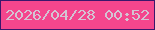 文字の大きさ：5、枠の色：3a176c、背景の色：f4468d、文字の色：d4c3d3 無料ブログパーツのブログ時計