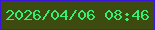 文字の大きさ：4、枠の色：3a17dc、背景の色：3d4a10、文字の色：36ee72 無料ブログパーツのブログ時計