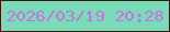 文字の大きさ：1、枠の色：3a1810、背景の色：7adbb9、文字の色：c672e1 無料ブログパーツのブログ時計