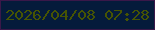 文字の大きさ：2、枠の色：3a1849、背景の色：051b3b、文字の色：465403 無料ブログパーツのブログ時計
