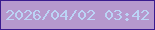 文字の大きさ：5、枠の色：3a1b8e、背景の色：b698cd、文字の色：bbd3f5 無料ブログパーツのブログ時計