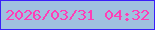 文字の大きさ：4、枠の色：3a1ff9、背景の色：a0c1df、文字の色：ff3db6 無料ブログパーツのブログ時計