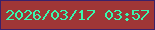 文字の大きさ：2、枠の色：3a2069、背景の色：9f3636、文字の色：37f9af 無料ブログパーツのブログ時計