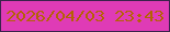 文字の大きさ：3、枠の色：3a234b、背景の色：df3bb6、文字の色：b46204 無料ブログパーツのブログ時計