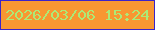 文字の大きさ：1、枠の色：3a23c9、背景の色：f89732、文字の色：adea76 無料ブログパーツのブログ時計
