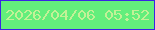 文字の大きさ：5、枠の色：3a24e4、背景の色：63ee7c、文字の色：c3f197 無料ブログパーツのブログ時計