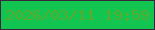 文字の大きさ：4、枠の色：3a263c、背景の色：12c551、文字の色：5cab2c 無料ブログパーツのブログ時計