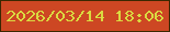 文字の大きさ：2、枠の色：3a2701、背景の色：cd4723、文字の色：dad941 無料ブログパーツのブログ時計