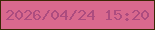 文字の大きさ：5、枠の色：3a2804、背景の色：d9698e、文字の色：ad4c7f 無料ブログパーツのブログ時計