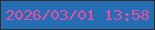 文字の大きさ：2、枠の色：3a2a1b、背景の色：236fb5、文字の色：f14b9f 無料ブログパーツのブログ時計