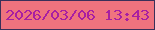 文字の大きさ：4、枠の色：3a3059、背景の色：ef737e、文字の色：a81fa2 無料ブログパーツのブログ時計