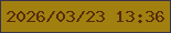 文字の大きさ：2、枠の色：3a314a、背景の色：a18010、文字の色：582b0b 無料ブログパーツのブログ時計