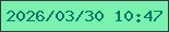 文字の大きさ：3、枠の色：3a323f、背景の色：79f3ad、文字の色：027667 無料ブログパーツのブログ時計