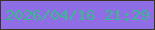 文字の大きさ：2、枠の色：3a3426、背景の色：8f6ee5、文字の色：37bb8c 無料ブログパーツのブログ時計