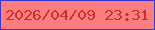 文字の大きさ：1、枠の色：3a36d3、背景の色：fe7e7f、文字の色：c8312c 無料ブログパーツのブログ時計