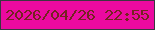 文字の大きさ：5、枠の色：3a3740、背景の色：eb0aa0、文字の色：752320 無料ブログパーツのブログ時計