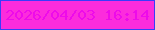 文字の大きさ：1、枠の色：3a3cfa、背景の色：fc2cdc、文字の色：ee0bea 無料ブログパーツのブログ時計