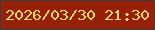文字の大きさ：2、枠の色：3a3d43、背景の色：972009、文字の色：fad76f 無料ブログパーツのブログ時計